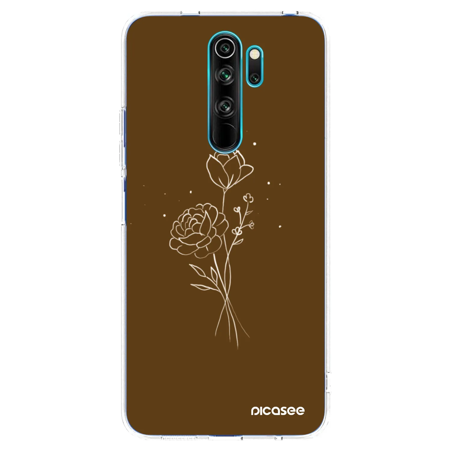 Picasee husă transparentă din silicon pentru Xiaomi Redmi Note 8 Pro - Brown flowers
