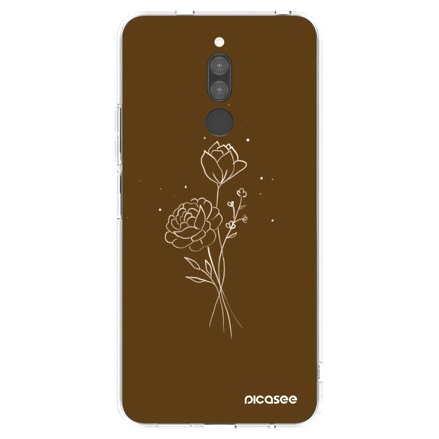 Picasee husă transparentă din silicon pentru Xiaomi Redmi 8 - Brown flowers