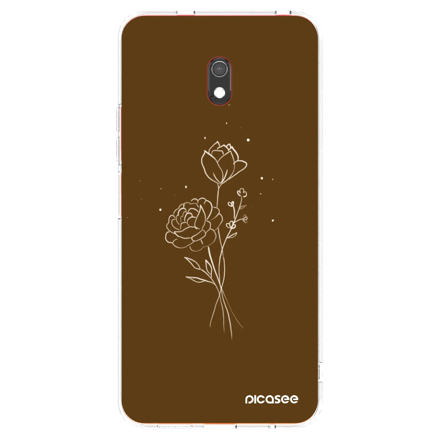 Picasee husă transparentă din silicon pentru Xiaomi Redmi 8A - Brown flowers