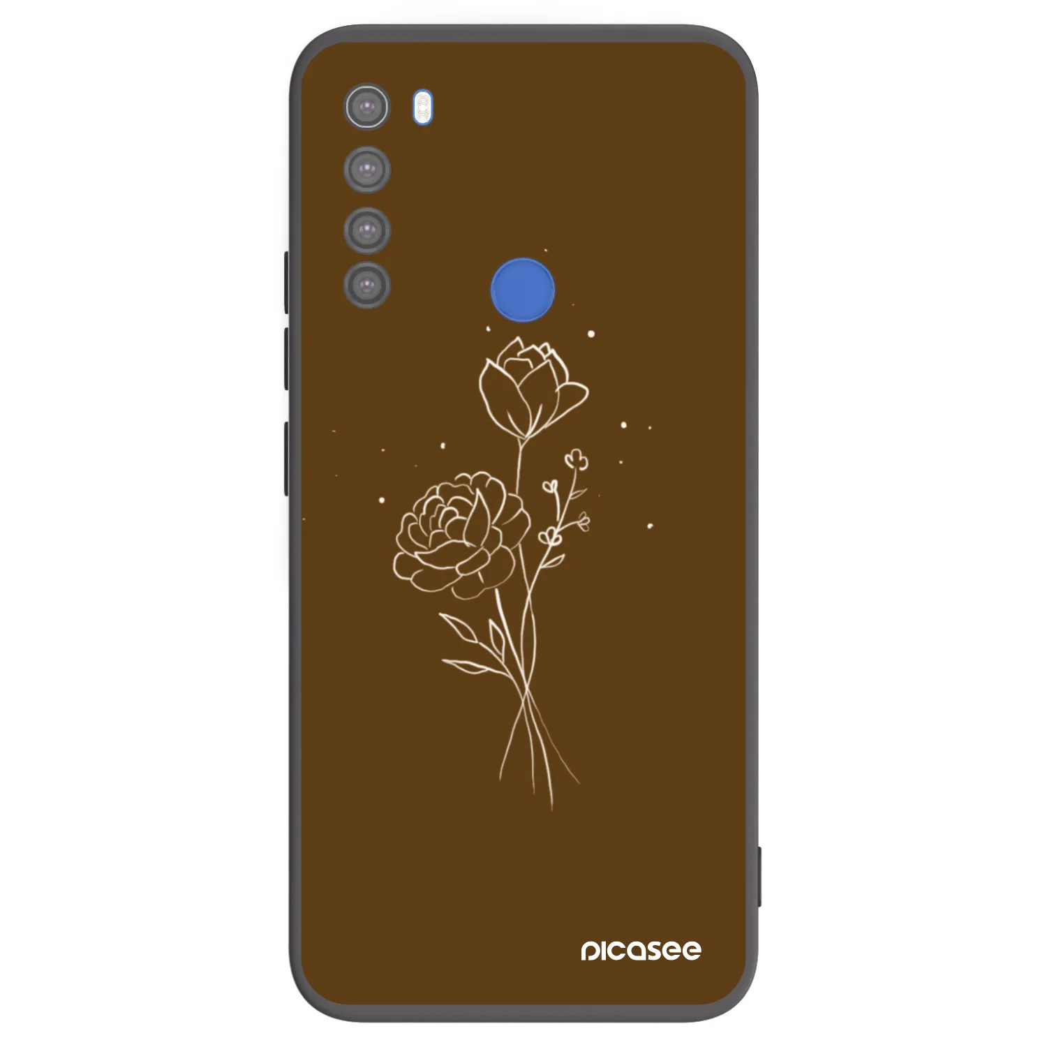 Picasee husă neagră din silicon pentru Xiaomi Redmi Note 8T - Brown flowers