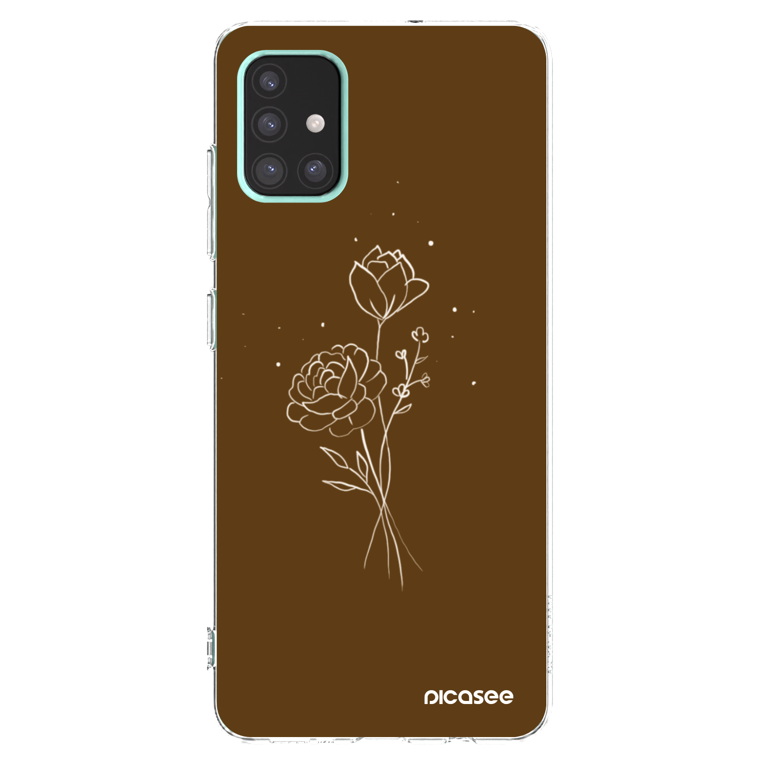 Picasee husă transparentă din silicon pentru Samsung Galaxy A51 A515F - Brown flowers