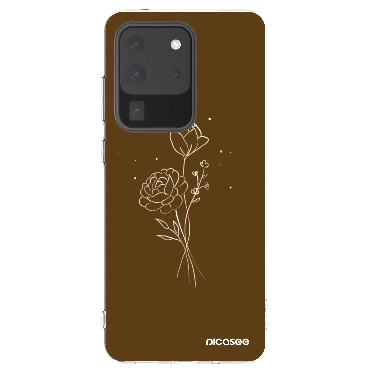 Picasee husă transparentă din silicon pentru Samsung Galaxy S20 Ultra 5G G988F - Brown flowers