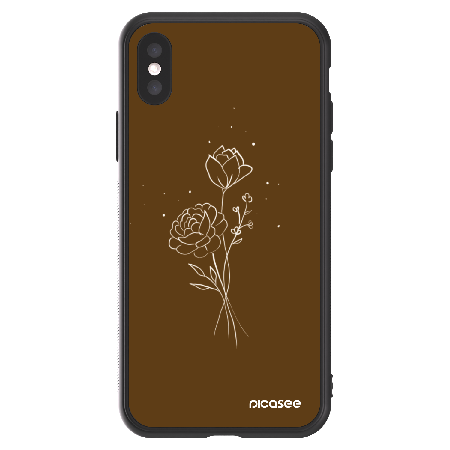 Picasee ULTIMATE CASE pentru Apple iPhone X/XS - Brown flowers