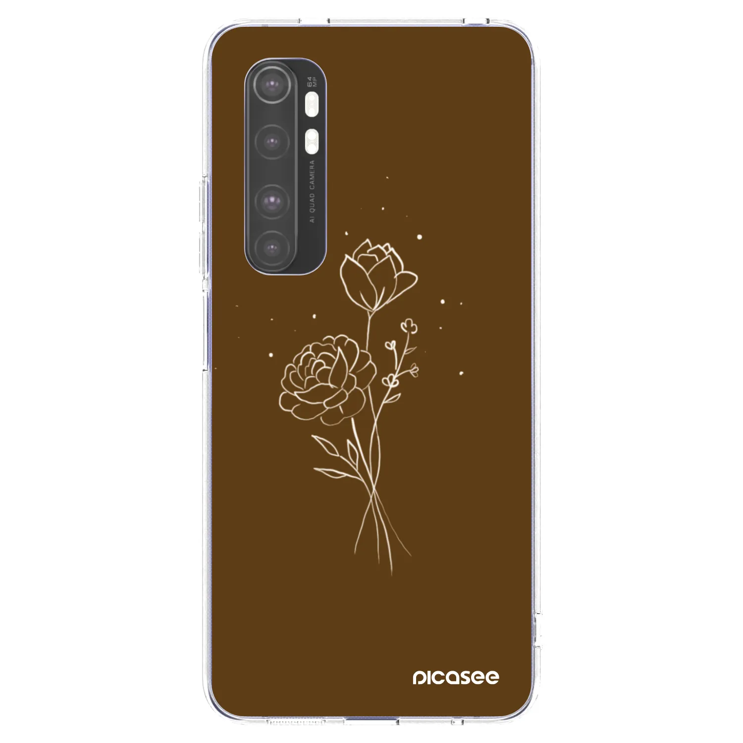 Picasee husă transparentă din silicon pentru Xiaomi Mi Note 10 Lite - Brown flowers