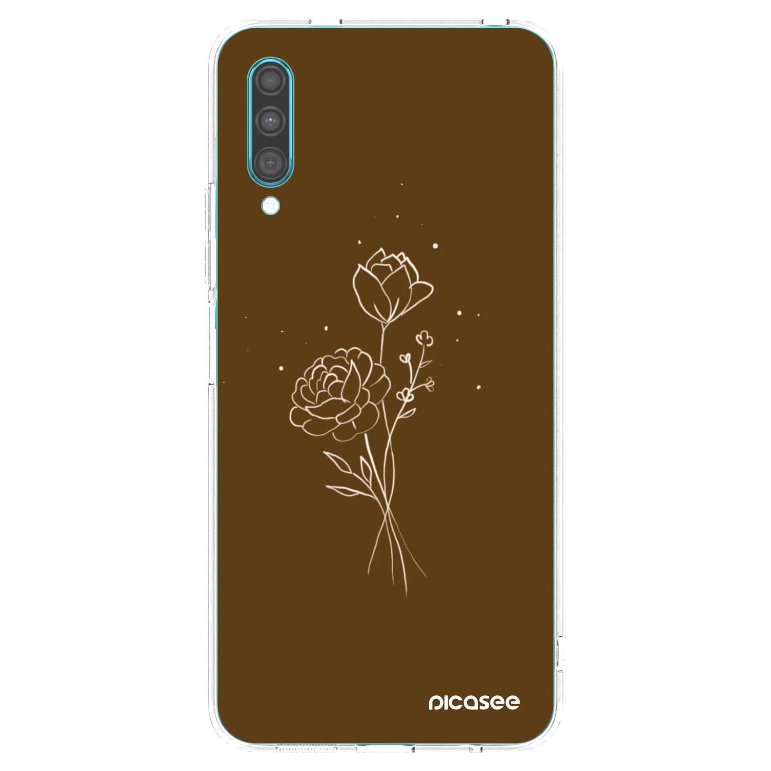 Picasee husă transparentă din silicon pentru Samsung Galaxy A30s A307F - Brown flowers