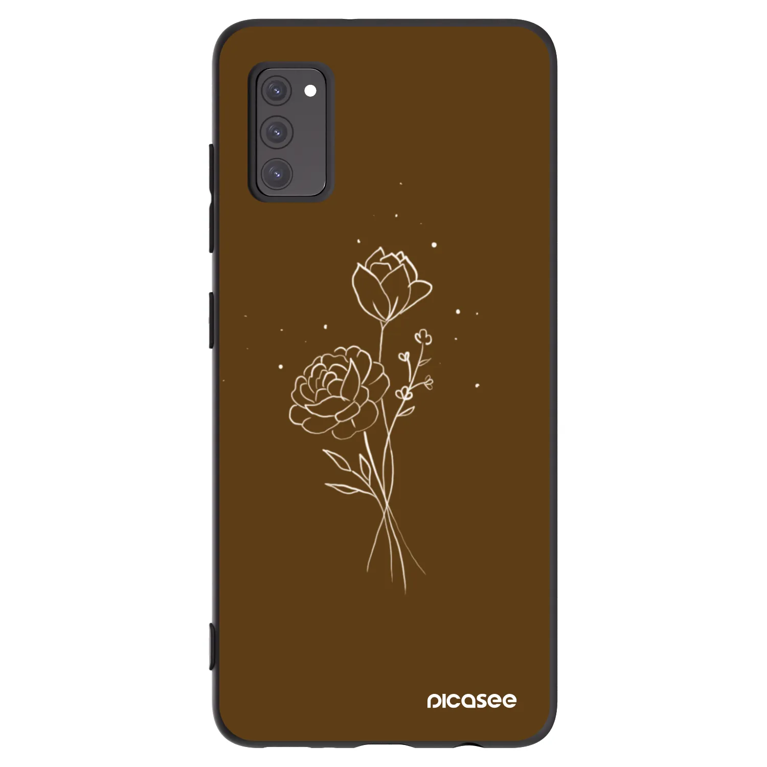 Picasee husă neagră din silicon pentru Samsung Galaxy A41 A415F - Brown flowers