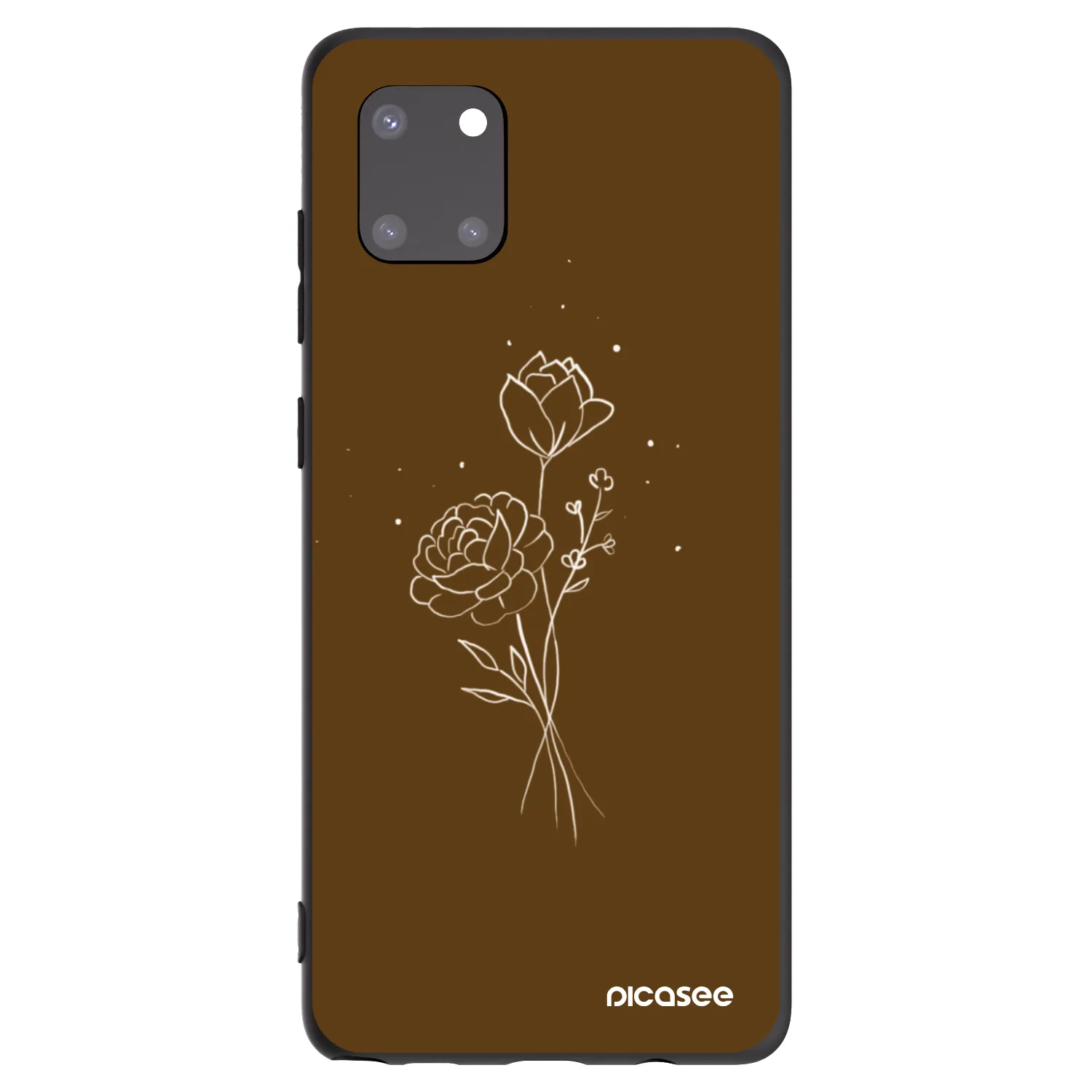 Picasee husă neagră din silicon pentru Samsung Galaxy Note 10 Lite N770F - Brown flowers