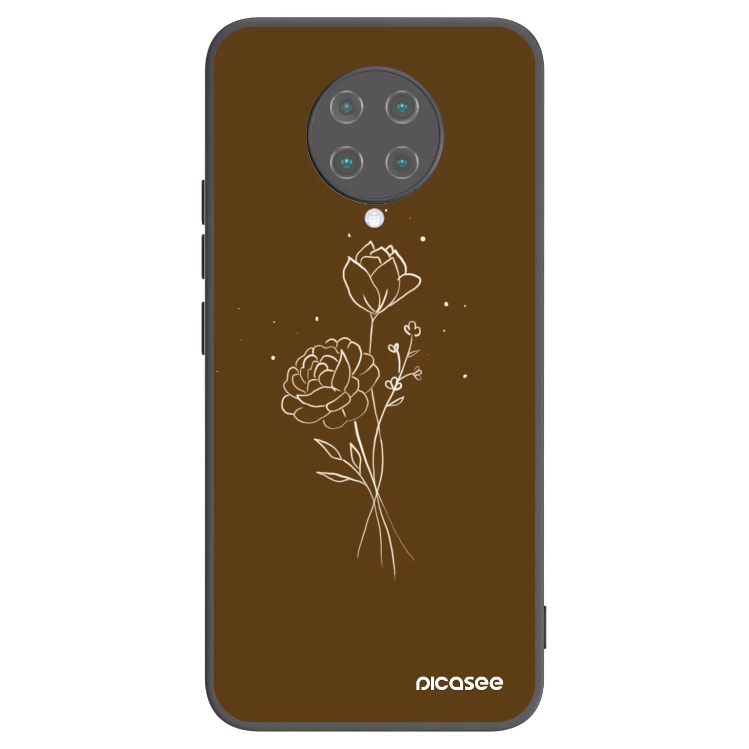 Picasee husă neagră din silicon pentru Xiaomi Poco F2 Pro - Brown flowers