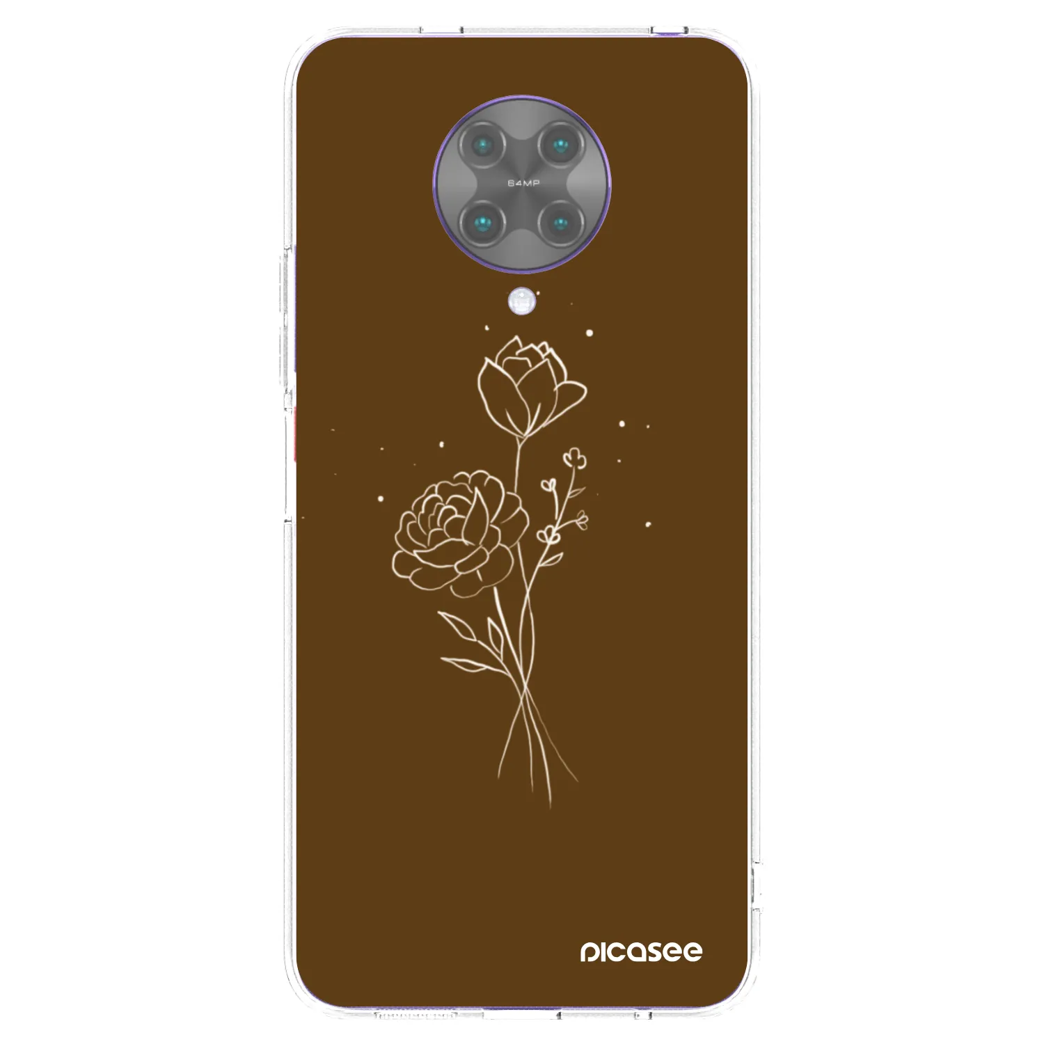 Picasee husă transparentă din silicon pentru Xiaomi Poco F2 Pro - Brown flowers