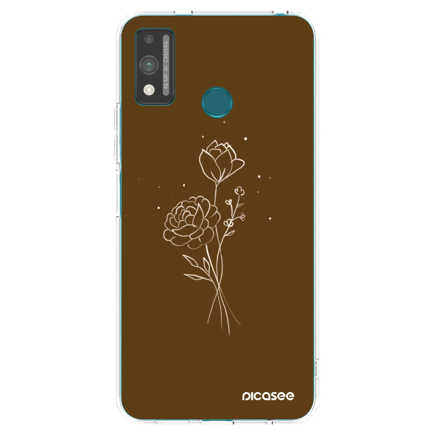 Picasee husă transparentă din silicon pentru Honor 9X Lite - Brown flowers
