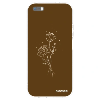 Picasee husă transparentă din silicon pentru Apple iPhone 5/5S/SE - Brown flowers