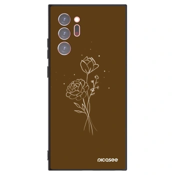 Picasee husă neagră din silicon pentru Samsung Galaxy Note 20 Ultra - Brown flowers
