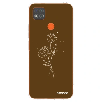 Picasee husă transparentă din silicon pentru Xiaomi Redmi 9C - Brown flowers