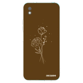 Picasee husă neagră din silicon pentru Xiaomi Redmi 9A - Brown flowers