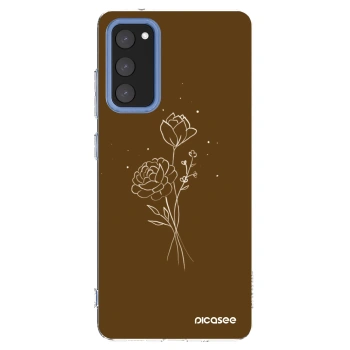 Picasee husă transparentă din silicon pentru Samsung Galaxy S20 FE - Brown flowers