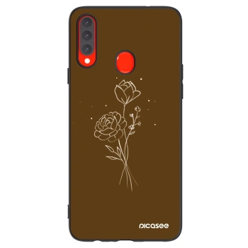 Husă pentru Samsung Galaxy A20s - Brown flowers
