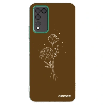 Picasee husă transparentă din silicon pentru Honor 10X Lite - Brown flowers