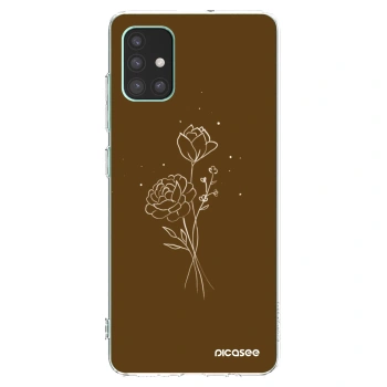 Picasee husă transparentă din silicon pentru Samsung Galaxy M51 M515F - Brown flowers