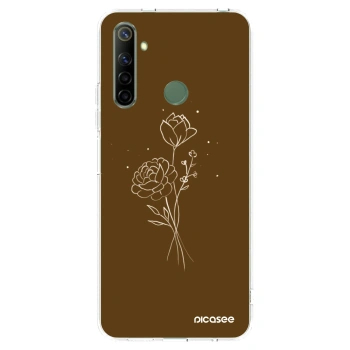 Picasee husă transparentă din silicon pentru Realme 6i - Brown flowers