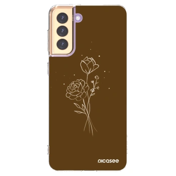 Picasee husă transparentă din silicon pentru Samsung Galaxy S21+ 5G G996F - Brown flowers