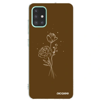 Picasee husă transparentă din silicon pentru Samsung Galaxy M31s - Brown flowers