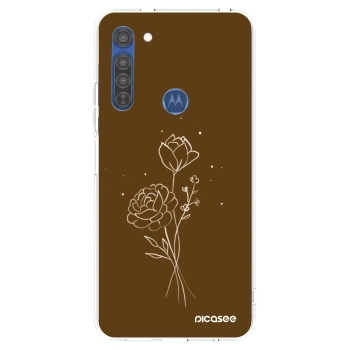 Husă pentru Motorola Moto G8 - Brown flowers
