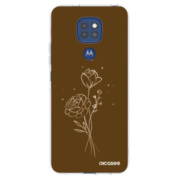 Picasee husă transparentă din silicon pentru Motorola Moto G9 Play - Brown flowers