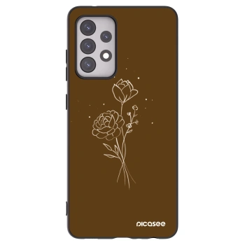 Picasee husă neagră din silicon pentru Samsung Galaxy A52 5G A525F - Brown flowers