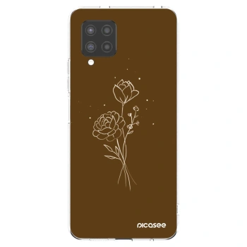 Picasee husă transparentă din silicon pentru Samsung Galaxy A42 A426B - Brown flowers