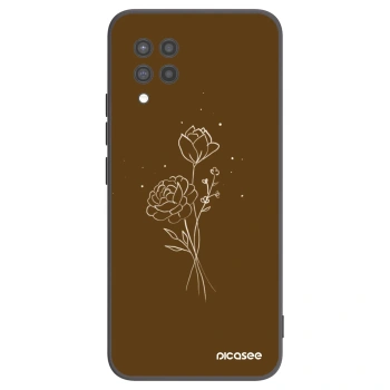 Picasee husă neagră din silicon pentru Samsung Galaxy A42 A426B - Brown flowers