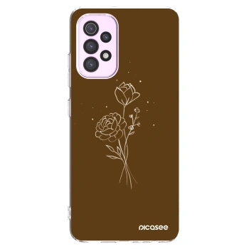 Picasee husă transparentă din silicon pentru Samsung Galaxy A32 5G A326B - Brown flowers