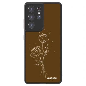 Husă pentru Samsung Galaxy S21 Ultra 5G G998B - Brown flowers