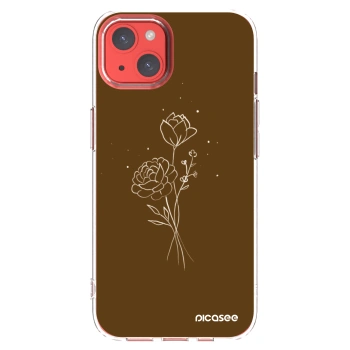 Picasee husă transparentă din silicon pentru Apple iPhone 13 - Brown flowers