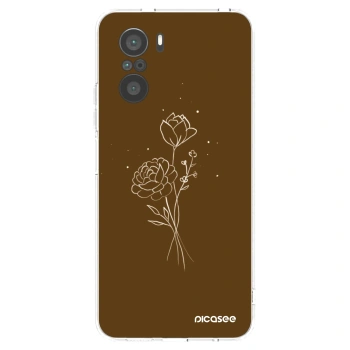 Picasee husă transparentă din silicon pentru Xiaomi Poco F3 - Brown flowers