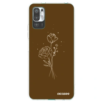 Picasee husă transparentă din silicon pentru Xiaomi Redmi Note 10 5G - Brown flowers