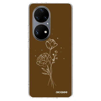 Husă pentru Huawei P50 - Brown flowers