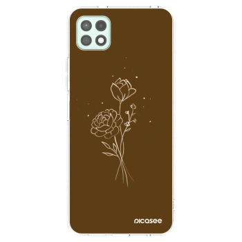 Picasee husă transparentă din silicon pentru Samsung Galaxy A22 A226B 5G - Brown flowers