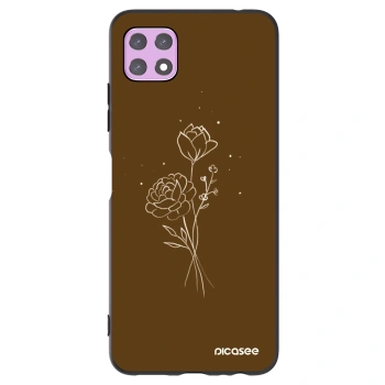 Picasee husă neagră din silicon pentru Samsung Galaxy A22 A226B 5G - Brown flowers