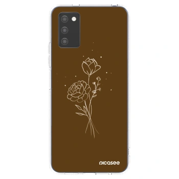 Picasee husă transparentă din silicon pentru Samsung Galaxy A02s A025G - Brown flowers