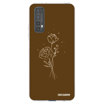 Picasee husă transparentă din silicon pentru Realme 7 - Brown flowers