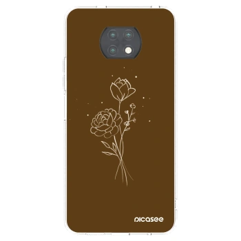 Picasee husă transparentă din silicon pentru Xiaomi Redmi Note 9T - Brown flowers