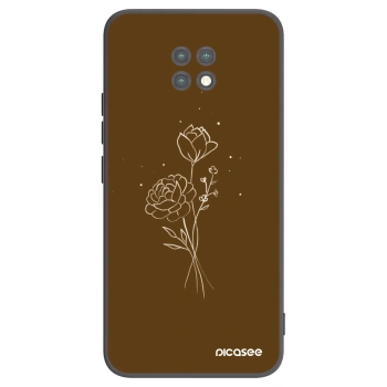Picasee husă neagră din silicon pentru Xiaomi Redmi Note 9T - Brown flowers