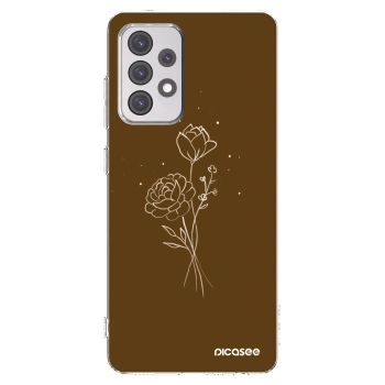 Picasee husă transparentă din silicon pentru Samsung Galaxy A52s 5G A528B - Brown flowers