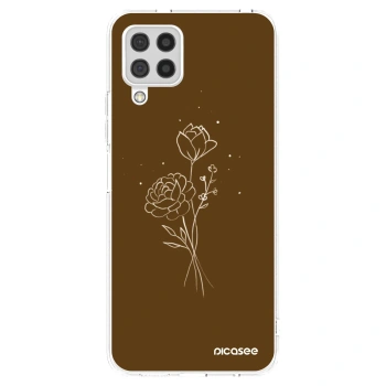 Picasee husă transparentă din silicon pentru Samsung Galaxy A22 A225F 4G - Brown flowers