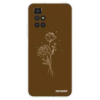 Picasee husă transparentă din silicon pentru Xiaomi Redmi 10 - Brown flowers