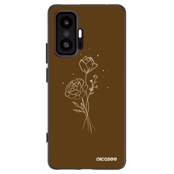Picasee husă neagră din silicon pentru Xiaomi 11T Pro - Brown flowers