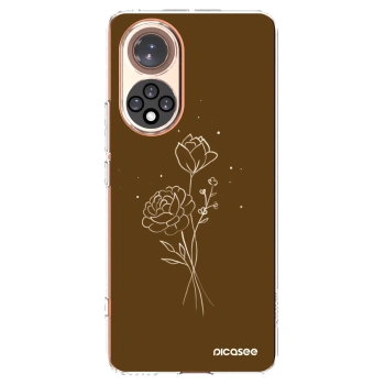 Picasee husă transparentă din silicon pentru Honor 50 5G - Brown flowers
