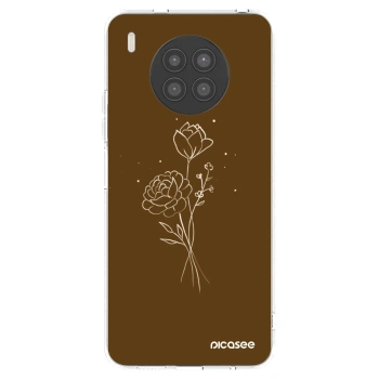 Picasee husă transparentă din silicon pentru Huawei Nova 8i - Brown flowers