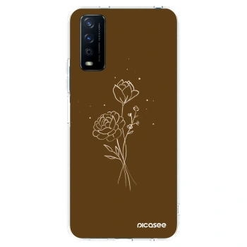 Picasee husă transparentă din silicon pentru Vivo Y11s - Brown flowers
