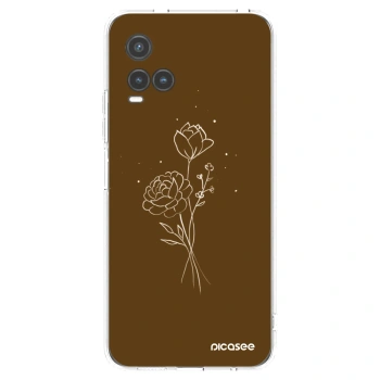 Picasee husă transparentă din silicon pentru Vivo Y33s - Brown flowers